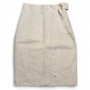 ANTONIO MELANI Cream Pencil Skirt size 0 linen blend beach summer vacation vibes